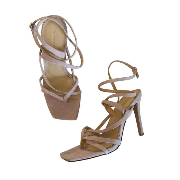 Veronica Beard Abriella Suede Strappy Ankle Wrap Thong Sandals in Lavender Sz 6 - Picture 1 of 6